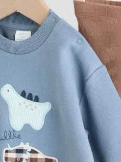Next Baby Sweatshirt and Leggings Set (0mths-3yrs) Blue Dino