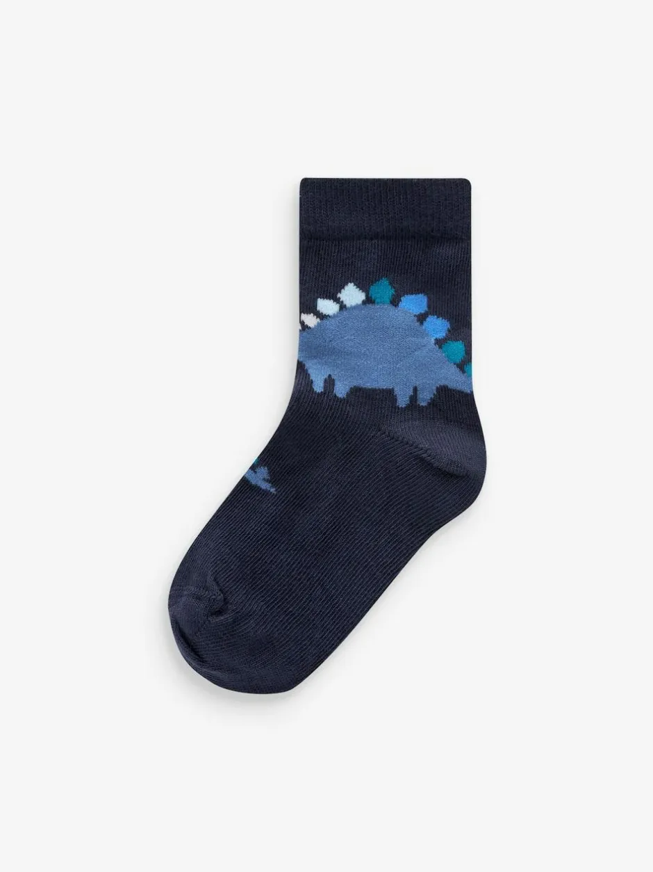 Next Blue Dino Cotton Rich Socks 7 Pack Online