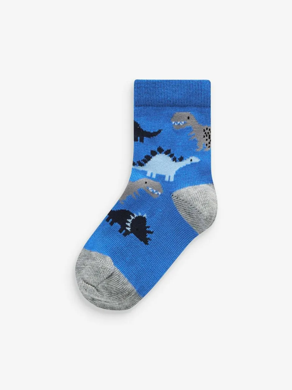 Next Blue Dino Cotton Rich Socks 7 Pack Online