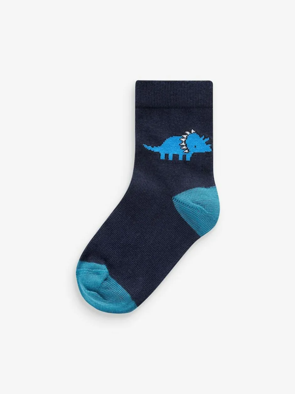 Next Blue Dino Cotton Rich Socks 7 Pack Online