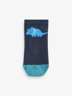 Next Blue Dinos Cotton Rich Trainer Socks 7 Pack Discount