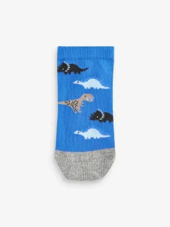 Next Blue Dinos Cotton Rich Trainer Socks 7 Pack Discount