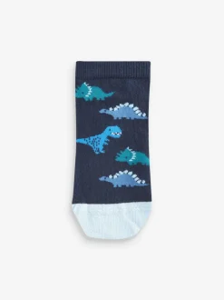 Next Blue Dinos Cotton Rich Trainer Socks 7 Pack Discount