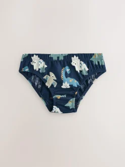 Next 100% Cotton Printed Briefs 5 Pack (1.5-10yrs) Blue Dinosaur Best