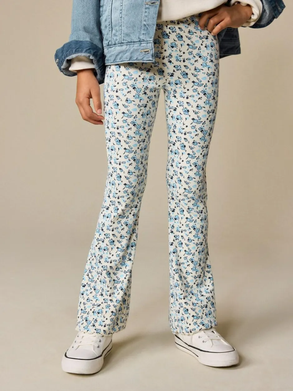 Next Blue Ditsy 1 Pack Rib Flare Leggings (3-16yrs) New