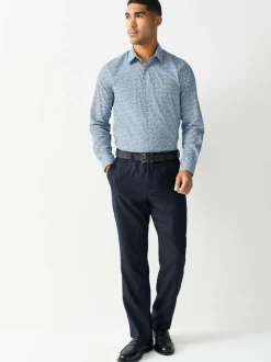 Next Blue Ditsy Regular Fit Long Sleeve Shirt Online