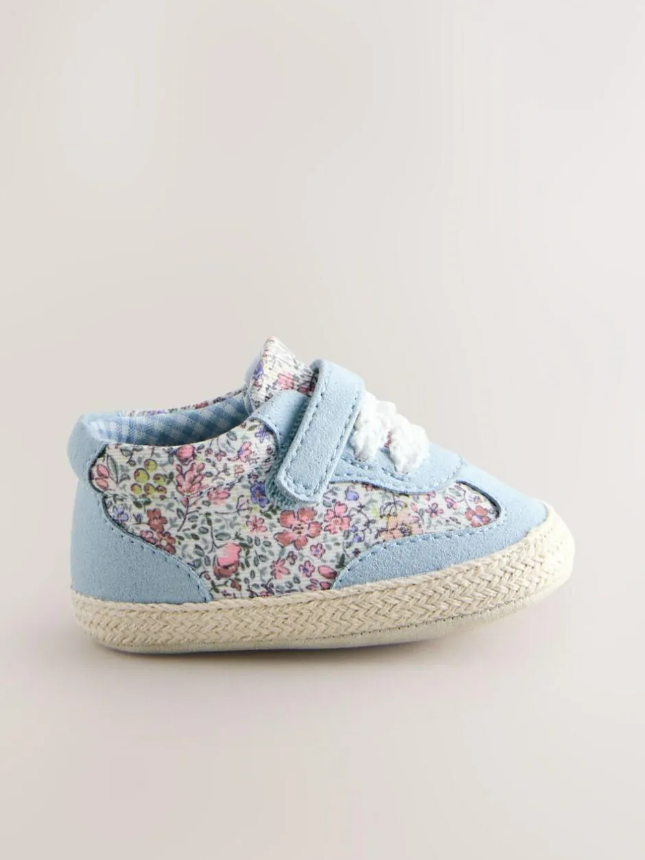 Next Baby Touch Fasten Trainers (0-24mths) Blue Floral Best