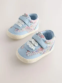 Next Baby Touch Fasten Trainers (0-24mths) Blue Floral Best