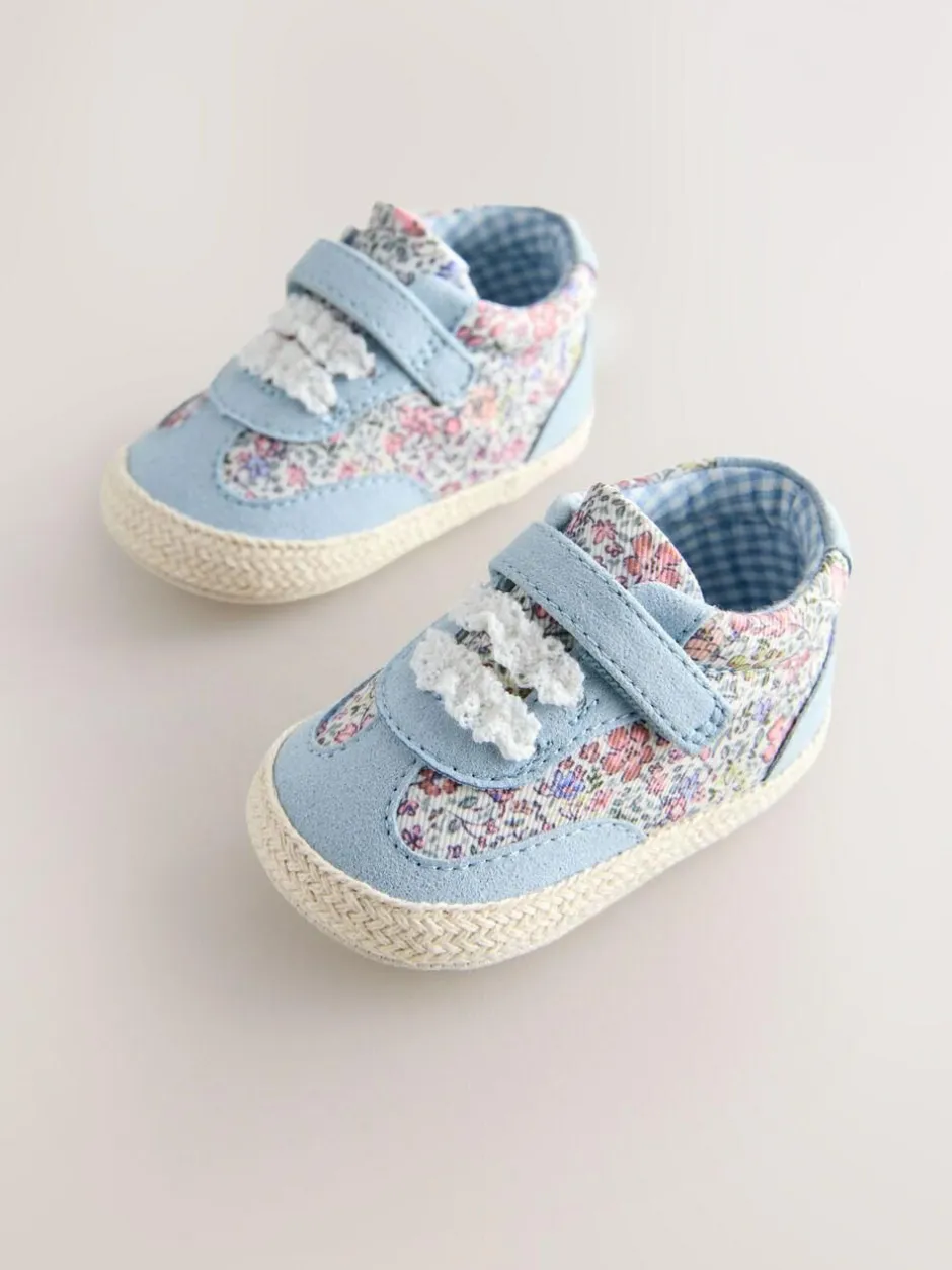 Next Baby Touch Fasten Trainers (0-24mths) Blue Floral Best