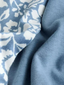 Next Cotton Short Set Pyjamas Blue Floral Sale