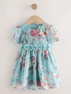 Next Flower Corsage Dress (3mths-8yrs) Blue New