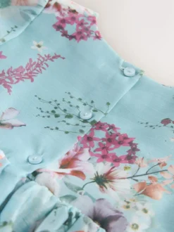 Next Flower Corsage Dress (3mths-8yrs) Blue New