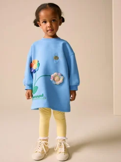 Next Relaxed Sweat Dress (3mths-7yrs) Blue Flower Hot