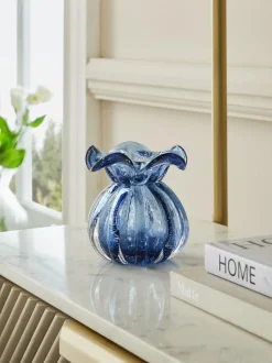 Next Blue Fluted Mini Flower Vase Hot