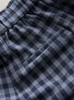 Next Blue Gingham Barrel Leg Trousers Clearance