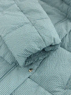 Next Blue Gingham Shower Resistant Padded Hooded Longline Coat Online