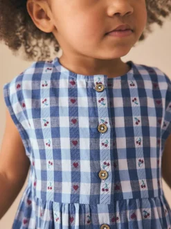 Next Trapeze Playsuit (3mths-7yrs) Blue Gingham New