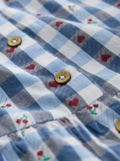 Next Trapeze Playsuit (3mths-7yrs) Blue Gingham New