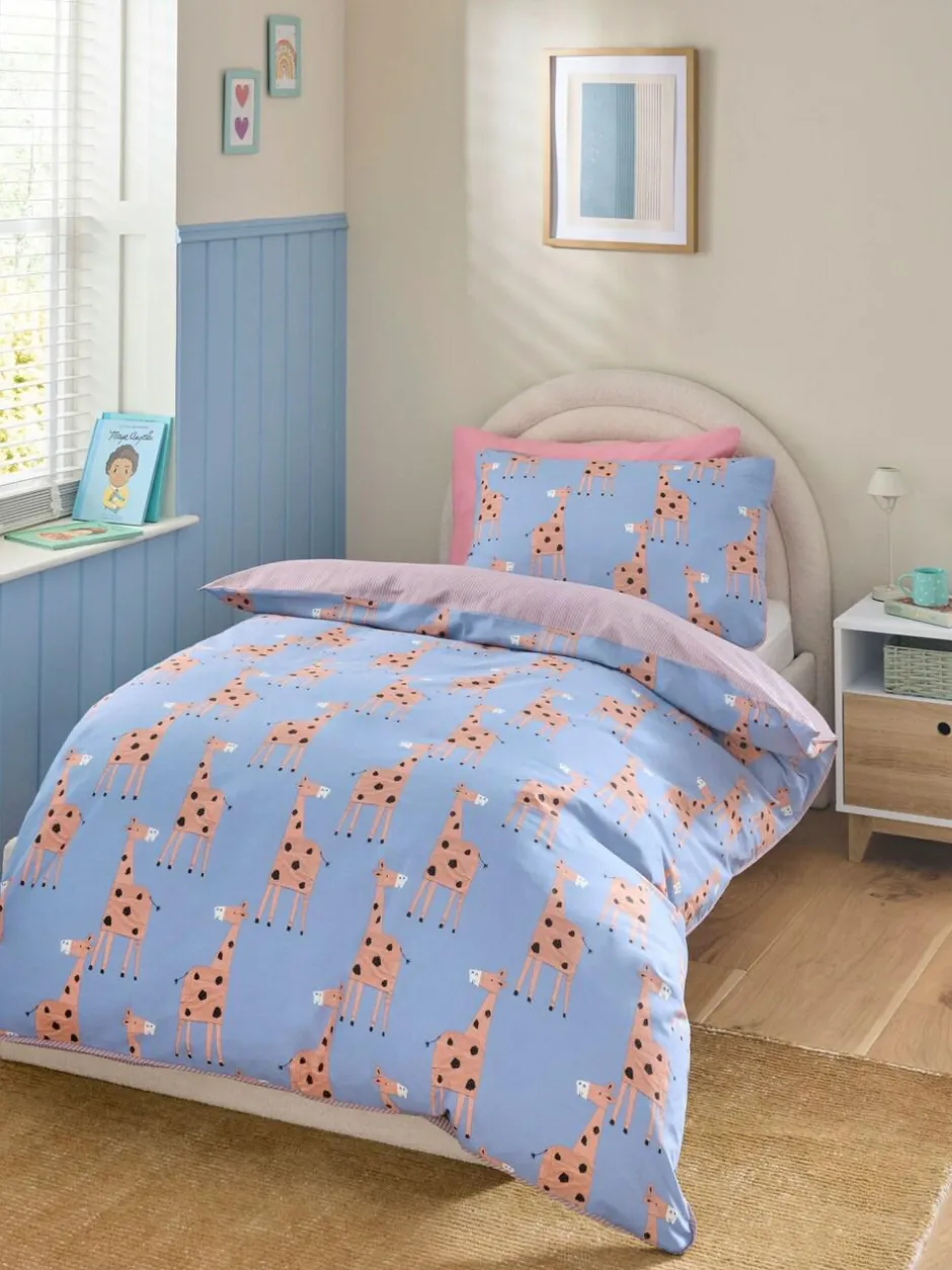 Next Duvet Cover and Pillowcase Set Blue Giraffe Sale