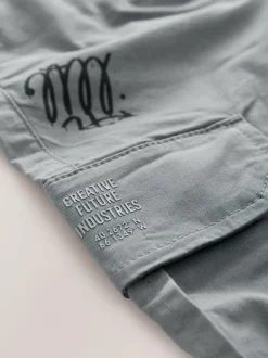 Next Blue Graffiti Loose Fit Cargo Trousers (3-16yrs) Outlet