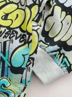 Next Blue Graffiti Older Boys Graphic Print Hoodie (3-16yrs) Discount