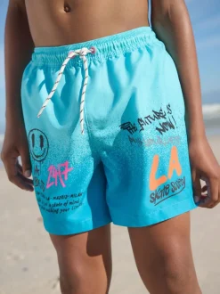 Next Blue Graffiti Printed Swim Shorts (3-16yrs) Best