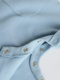 Next Grandad Button Neck 4 Pack Baby Rompers Blue Sale