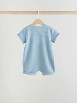 Next Grandad Button Neck 4 Pack Baby Rompers Blue Sale