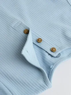Next Grandad Button Neck 4 Pack Baby Rompers Blue Sale