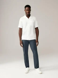 Next Blue Grey Mid Slim Fit Stretch Chinos Trousers Sale