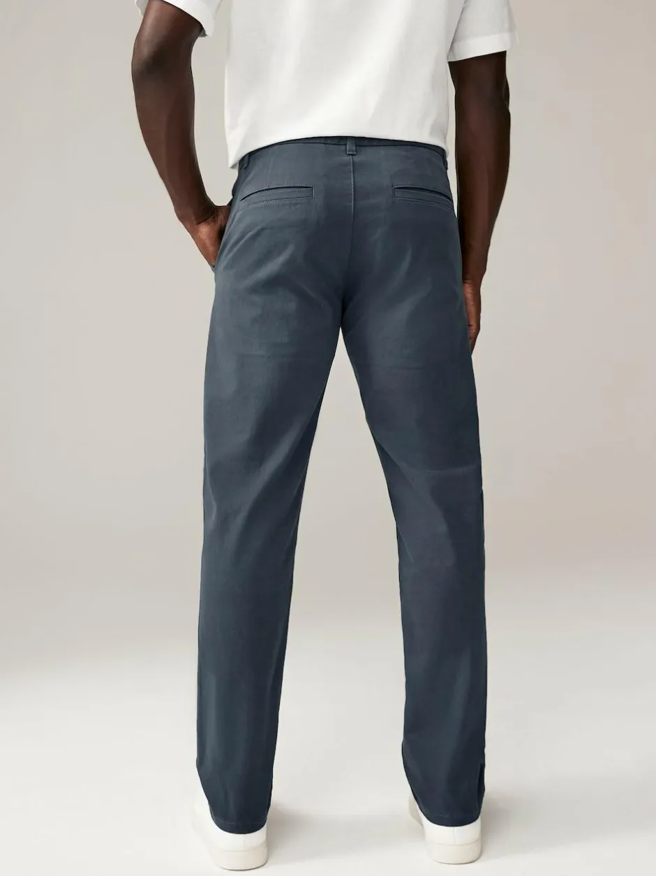 Next Blue Grey Mid Slim Fit Stretch Chinos Trousers Sale
