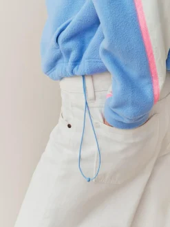 Next Half Zip Fleece with Colourblock Panels Blue Clearance