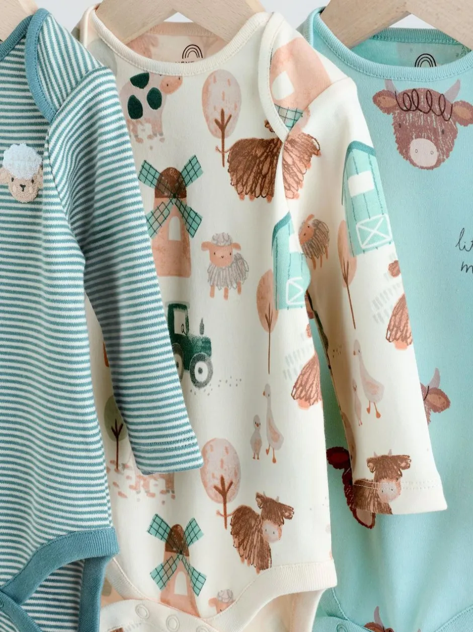 Next Blue Hamish Long Sleeve Bodysuits 3 Pack
