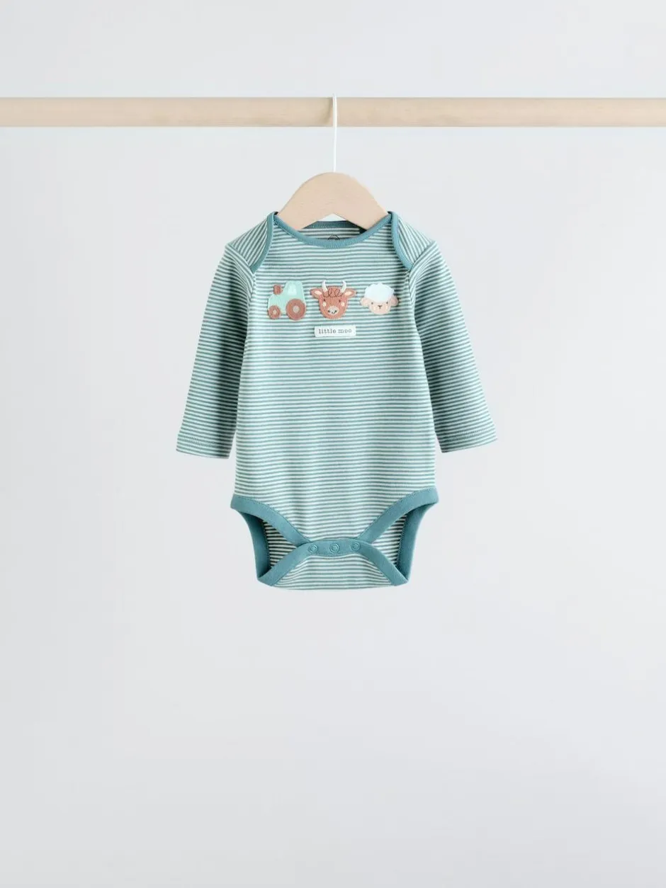 Next Blue Hamish Long Sleeve Bodysuits 3 Pack