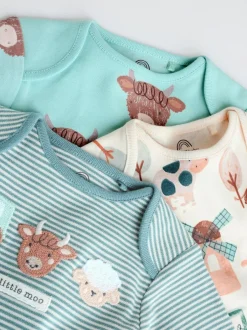 Next Blue Hamish Long Sleeve Bodysuits 3 Pack