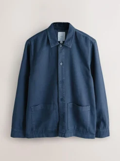 Next Hem Pocket Shacket Blue Outlet