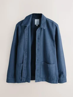 Next Hem Pocket Shacket Blue Outlet