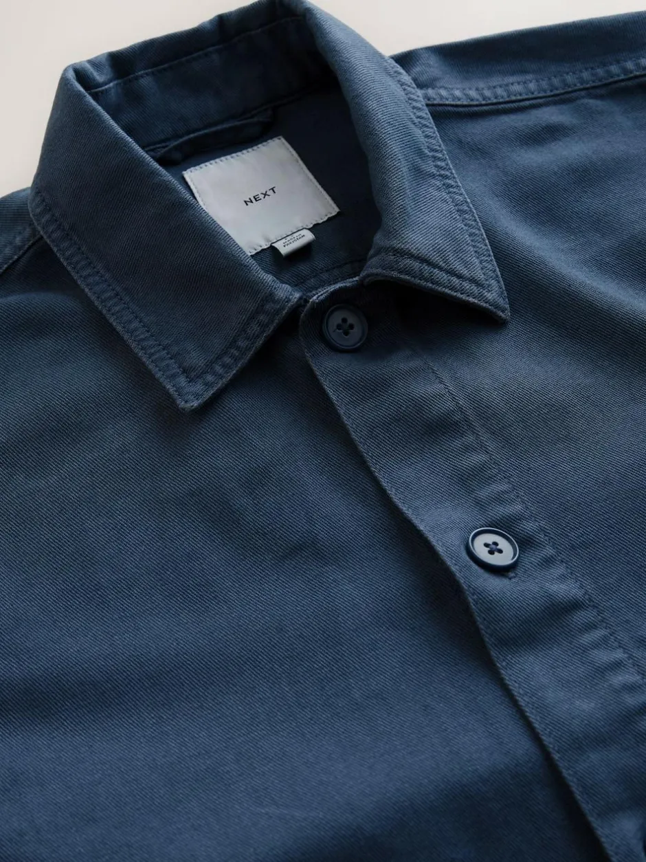 Next Hem Pocket Shacket Blue Outlet
