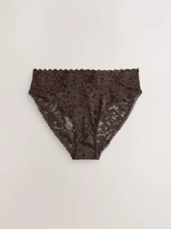 Next High Leg All Over Lace Knickers 3 Pack Blue Discount