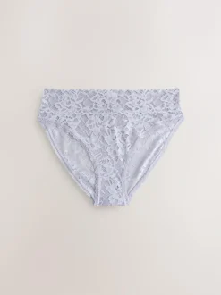 Next High Leg All Over Lace Knickers 3 Pack Blue Discount