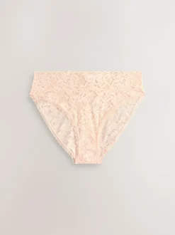 Next High Leg All Over Lace Knickers 3 Pack Blue Discount