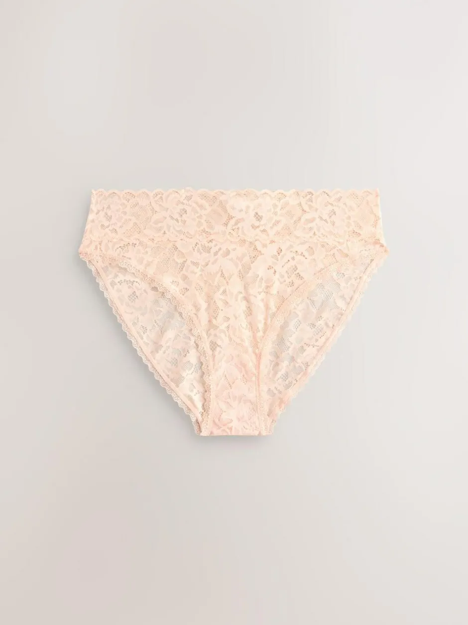 Next High Leg All Over Lace Knickers 3 Pack Blue Discount
