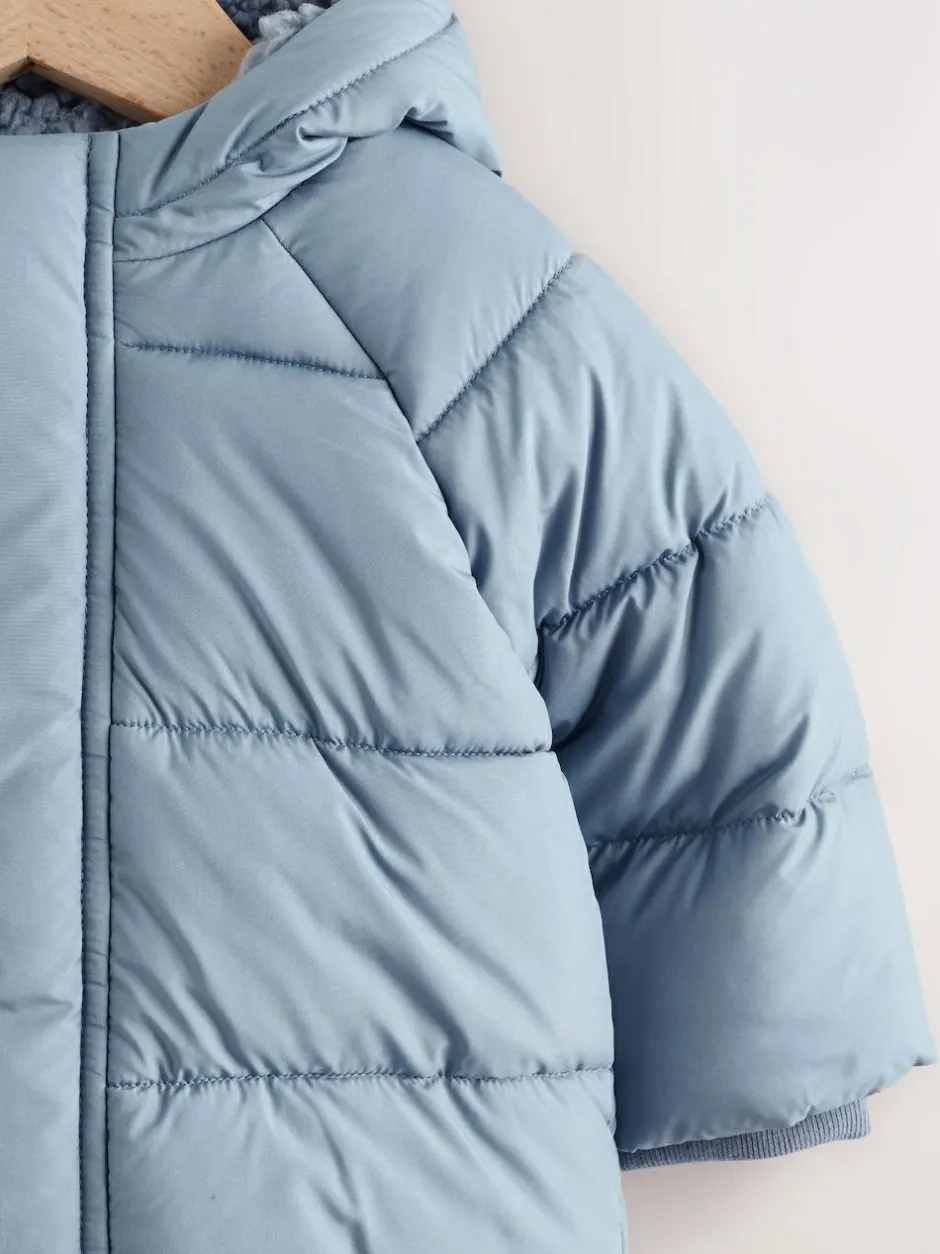 Next Baby Puffer Jacket (0mths-2yrs) Blue Hooded Clearance