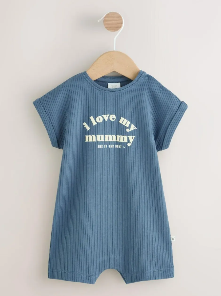 Next Jersey Baby Romper Blue I Love My Mummy