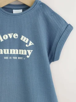 Next Jersey Baby Romper Blue I Love My Mummy