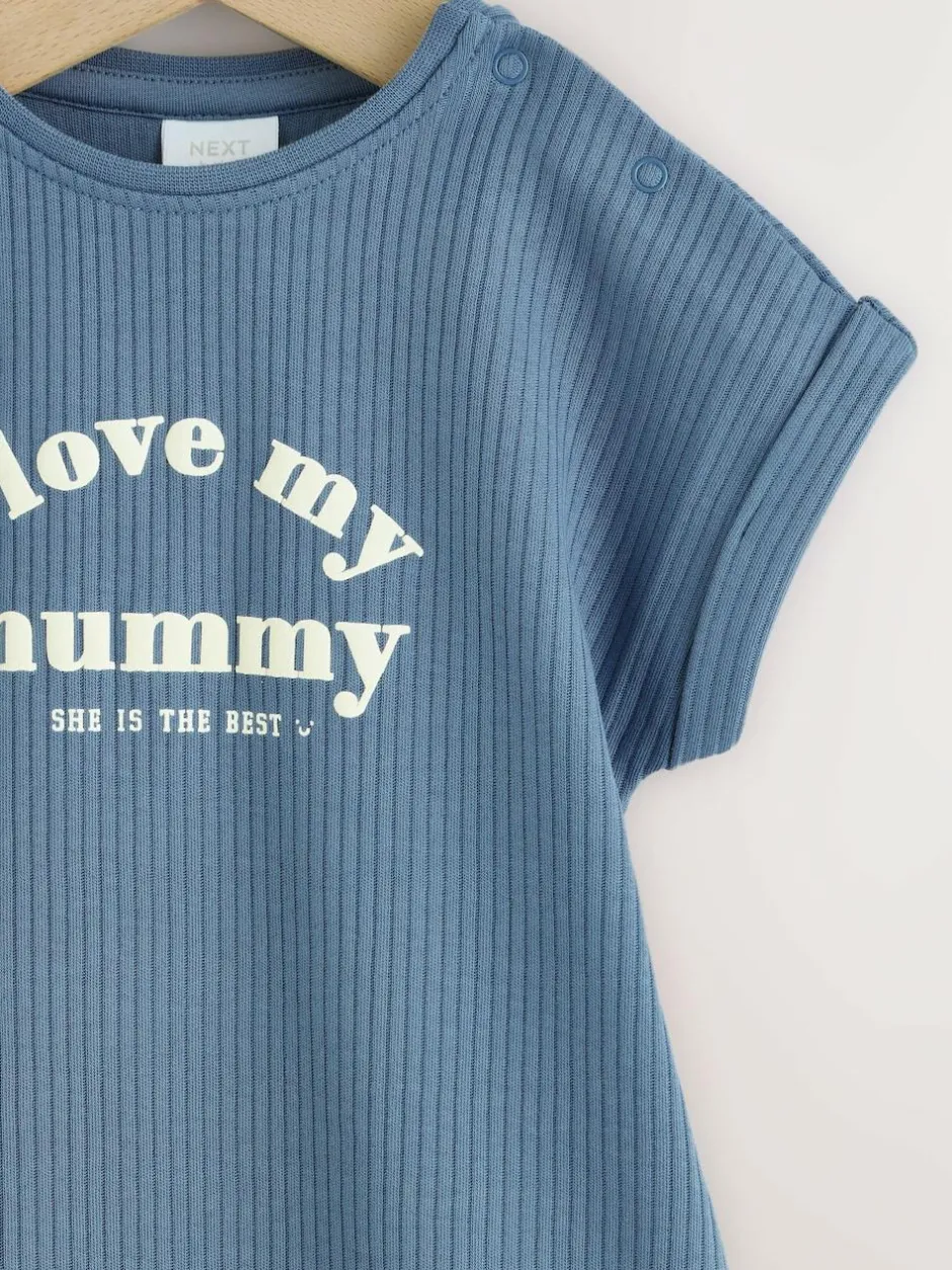 Next Jersey Baby Romper Blue I Love My Mummy