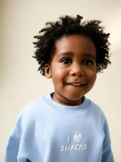 Next Blue I Love Snacks All-Over Print Crew Neck Sweatshirt (3mths-7yrs) Best