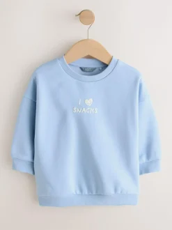 Next Blue I Love Snacks All-Over Print Crew Neck Sweatshirt (3mths-7yrs) Best