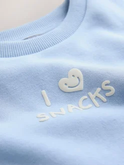 Next Blue I Love Snacks All-Over Print Crew Neck Sweatshirt (3mths-7yrs) Best