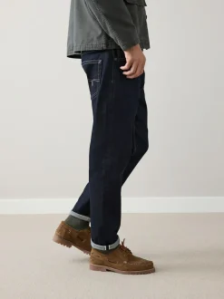 Next Regular Tapered Fit Signature Selvedge Denim Jeans Blue Indigo Rinse Online